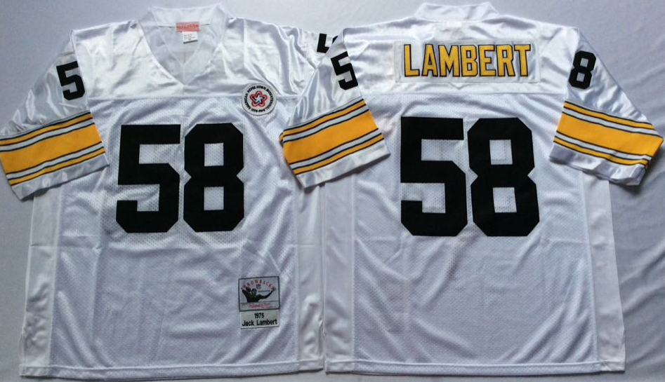 Men NFL Pittsburgh Steelers #58 Lambert white Mitchell Ness jerseys